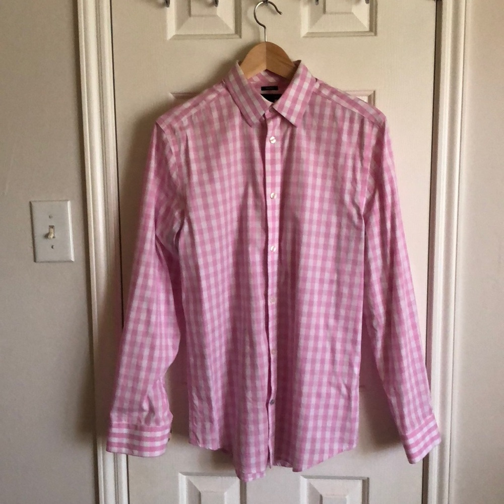 GAP pink gingham shirt